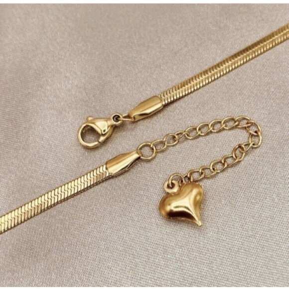 18K Gold Plated turquoise Herringbone necklace Snake Womens Jewelry - Picture 9 of 10